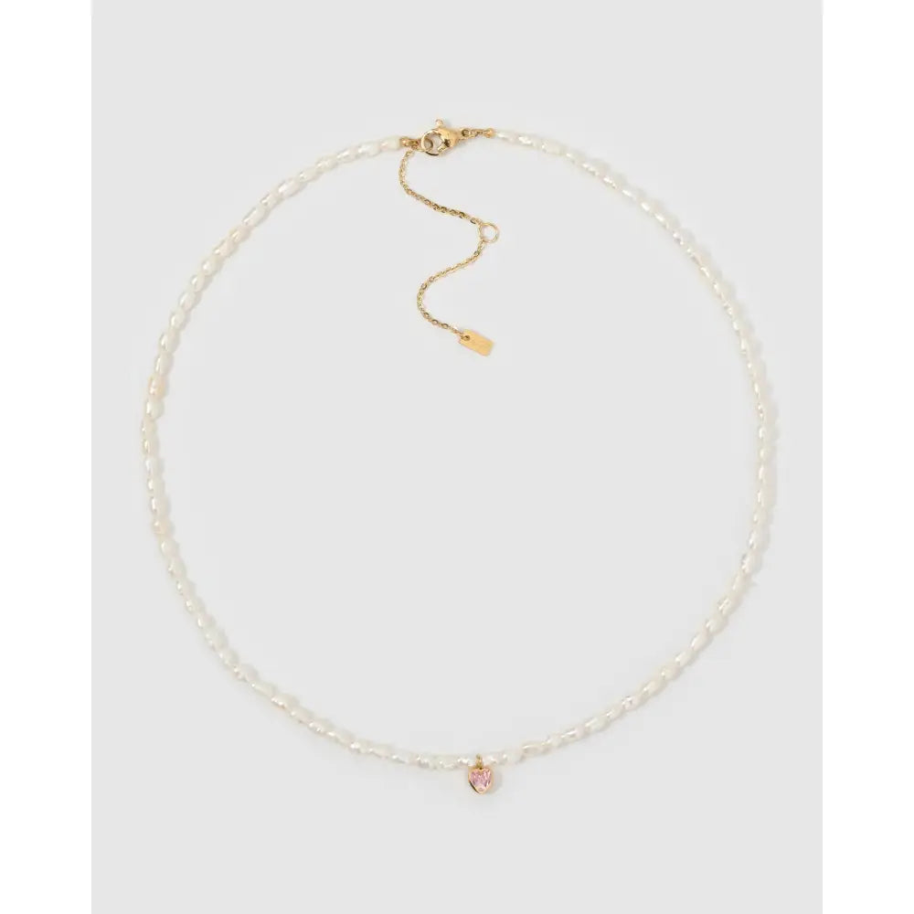 Kiki Pearl Heart Necklace - Necklaces