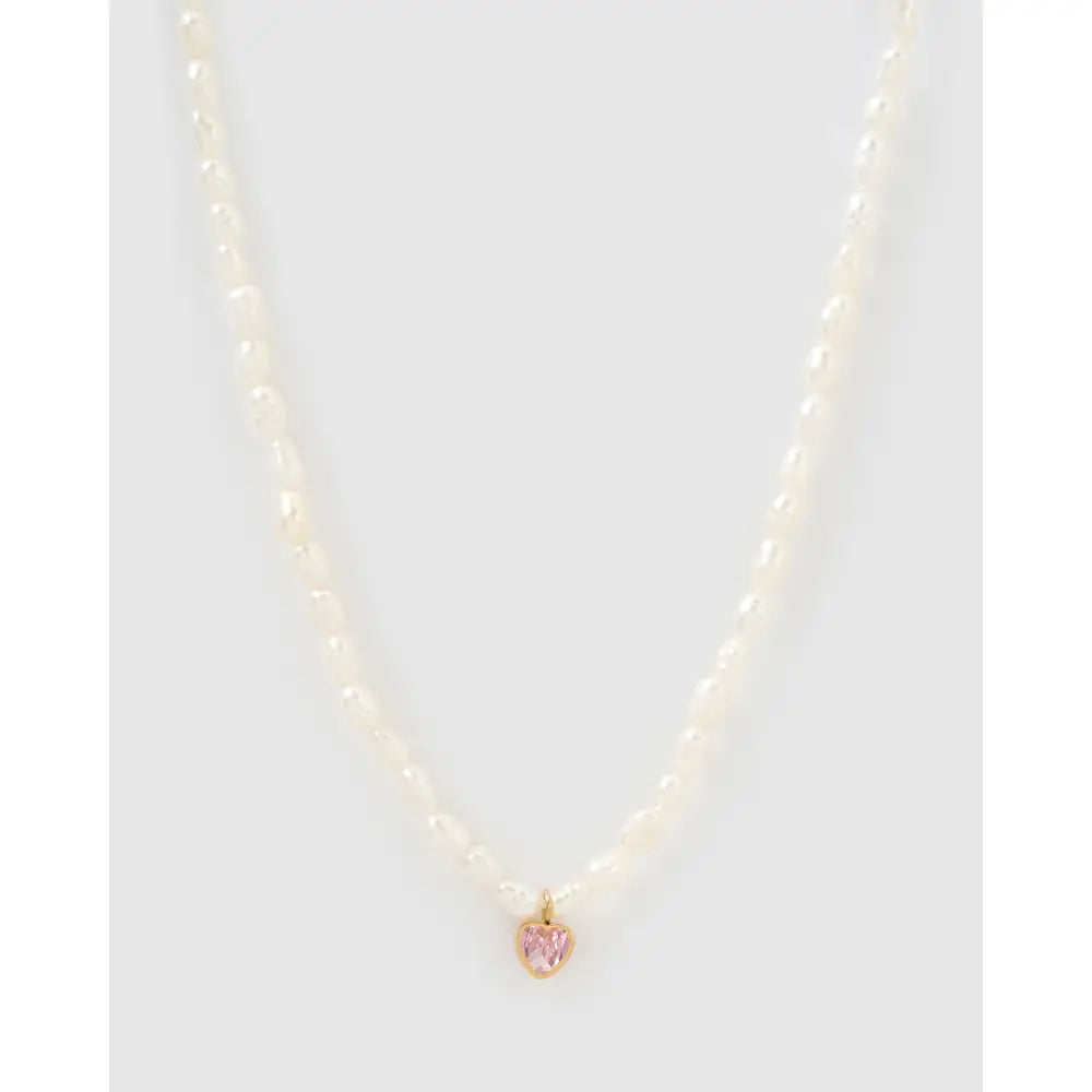 Kiki Pearl Heart Necklace - Necklaces