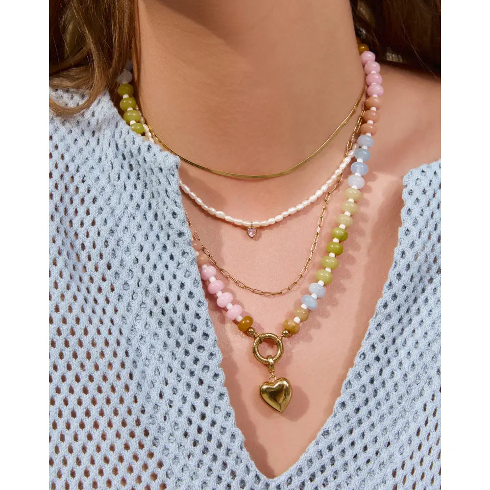 Kiki Pearl Heart Necklace - Necklaces