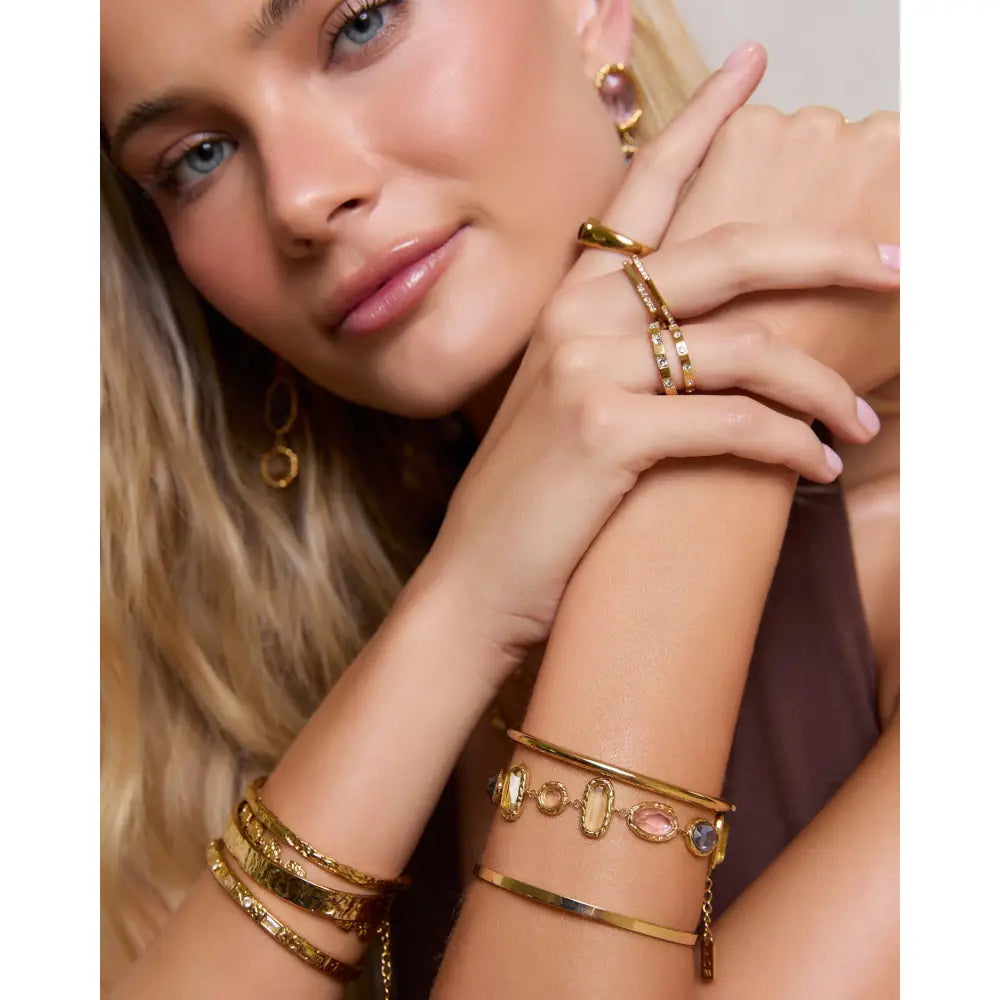 Kylie Gold Ring with Stones - Rings