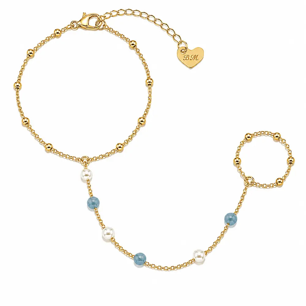 Kylie Hand Chain Bracelet - Gold - Bracelets