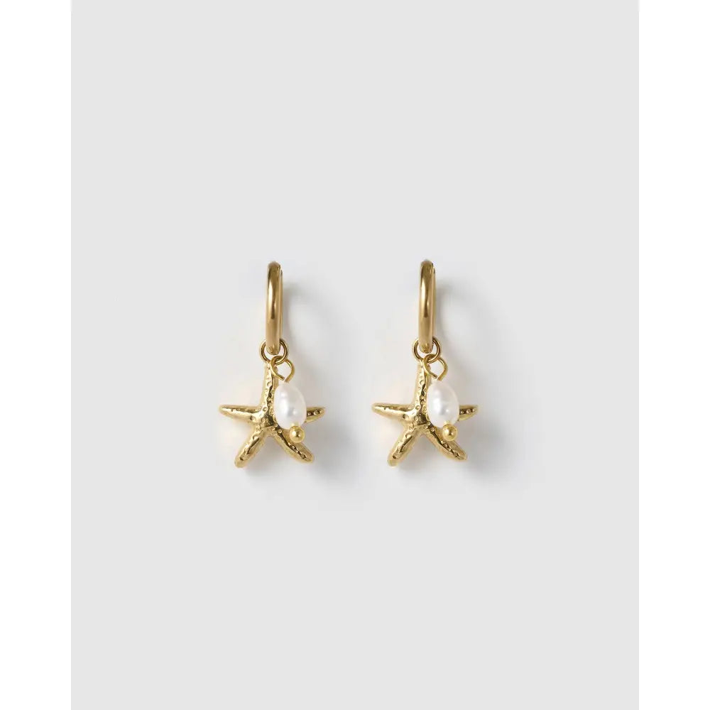 Laguna Gold Pearl Earrings - Earrings