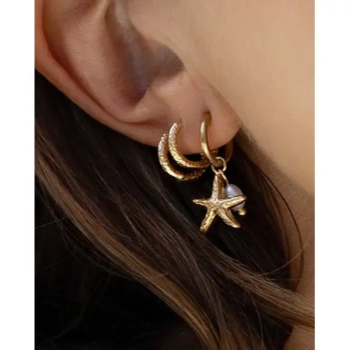 Laguna Gold Pearl Earrings - Earrings