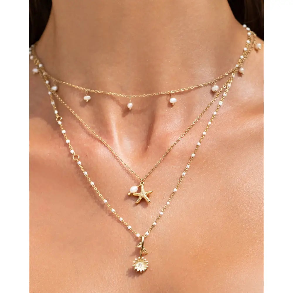 Laguna Pearl Gold Necklace - Necklaces