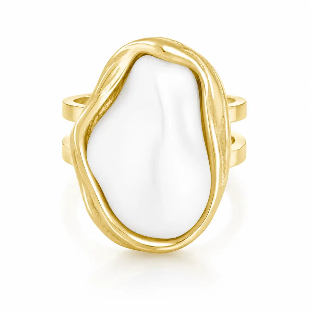 Laurel Pearl Ring - Gold / 6 - Rings