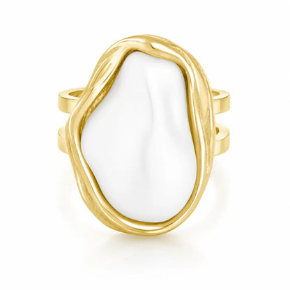 Laurel Pearl Ring - Gold / 6 - Rings