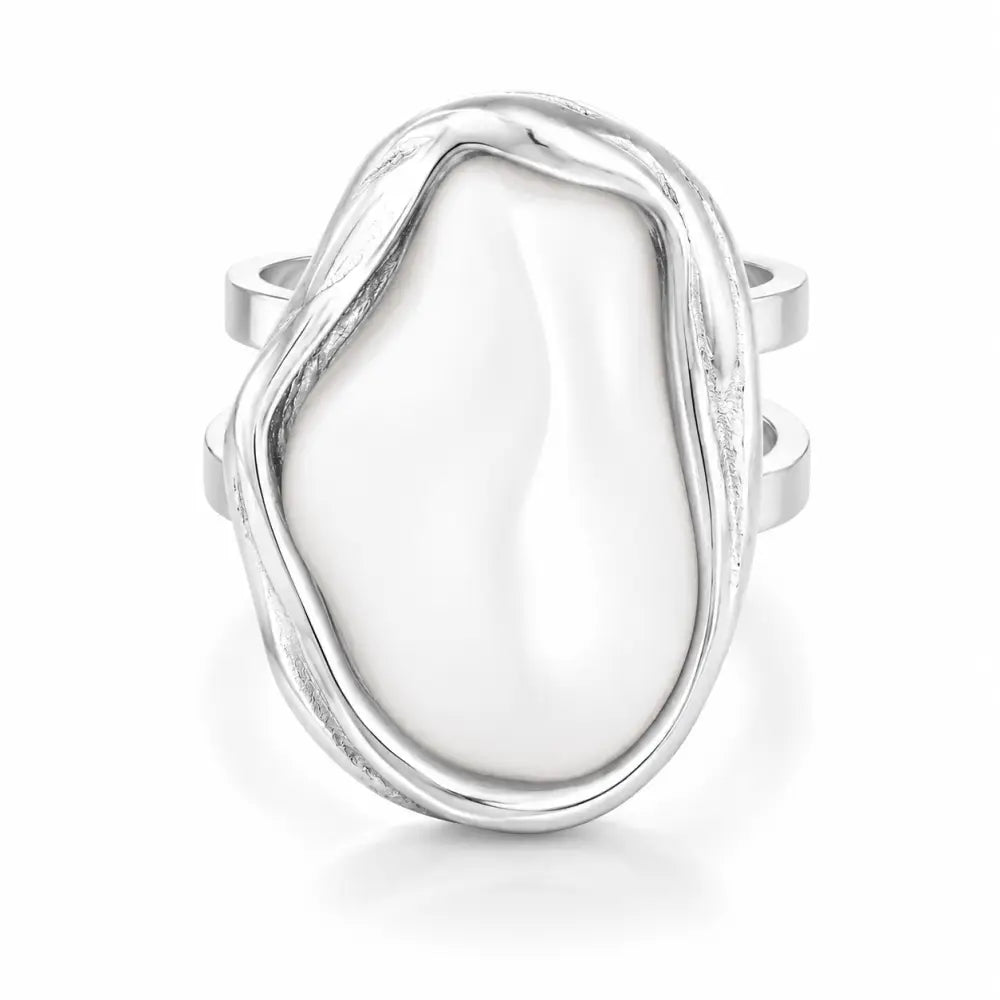 Laurel Pearl Ring - Silver / 6 - Rings