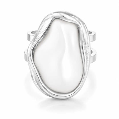 Laurel Pearl Ring - Silver / 6 - Rings