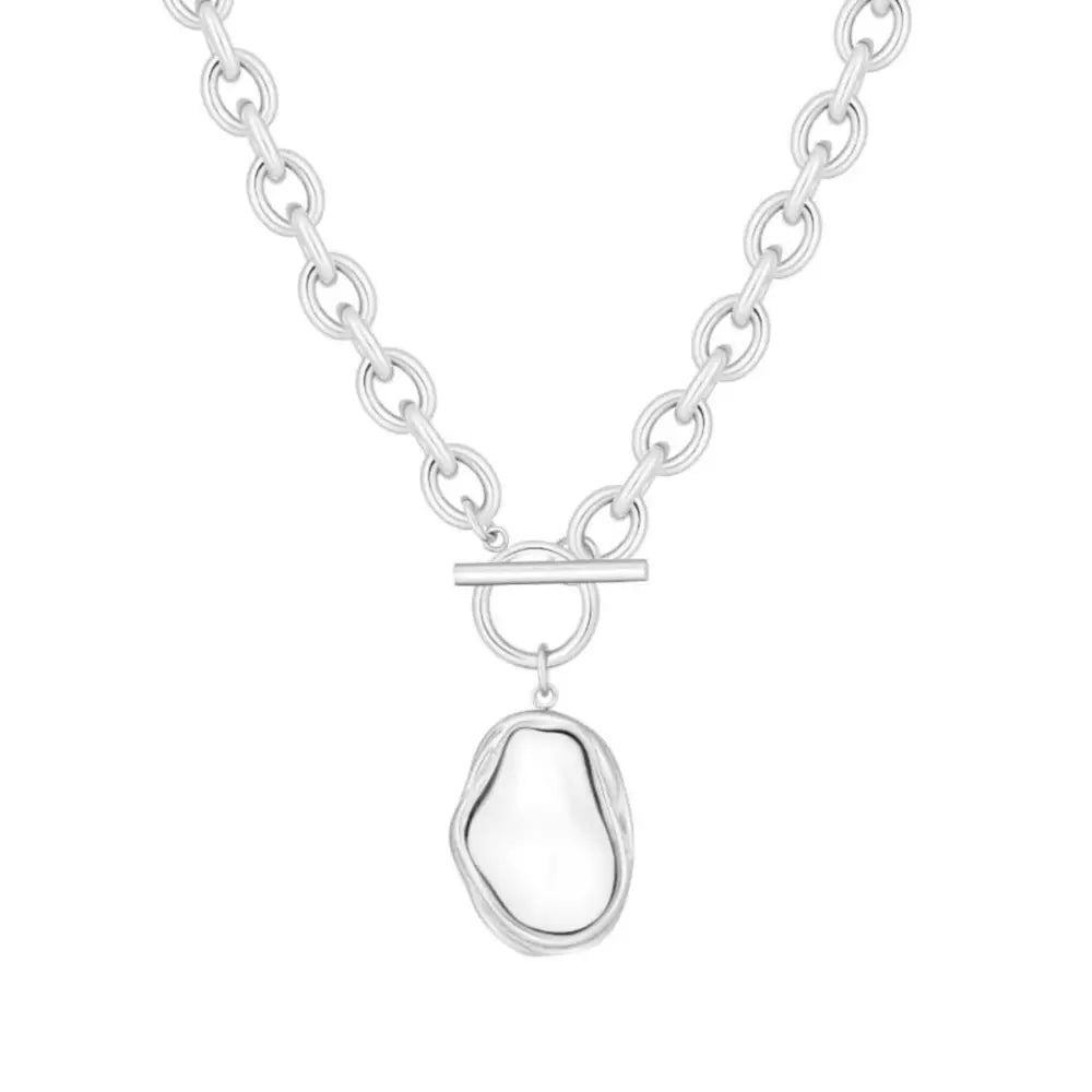 Laurel Pearl TBar Necklace - Silver - Necklaces