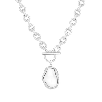 Laurel Pearl TBar Necklace - Silver - Necklaces