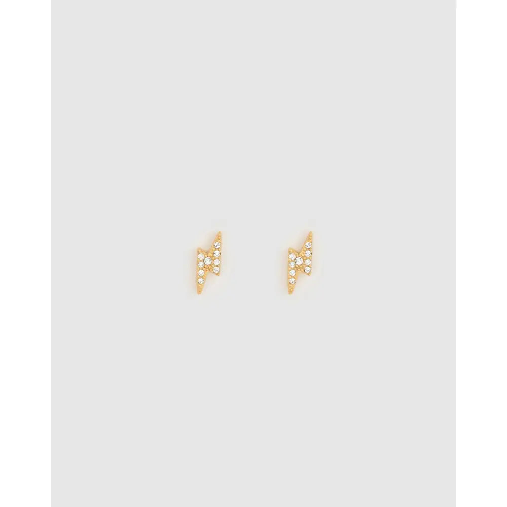 Lightning Gold Stud Earrings - Earrings