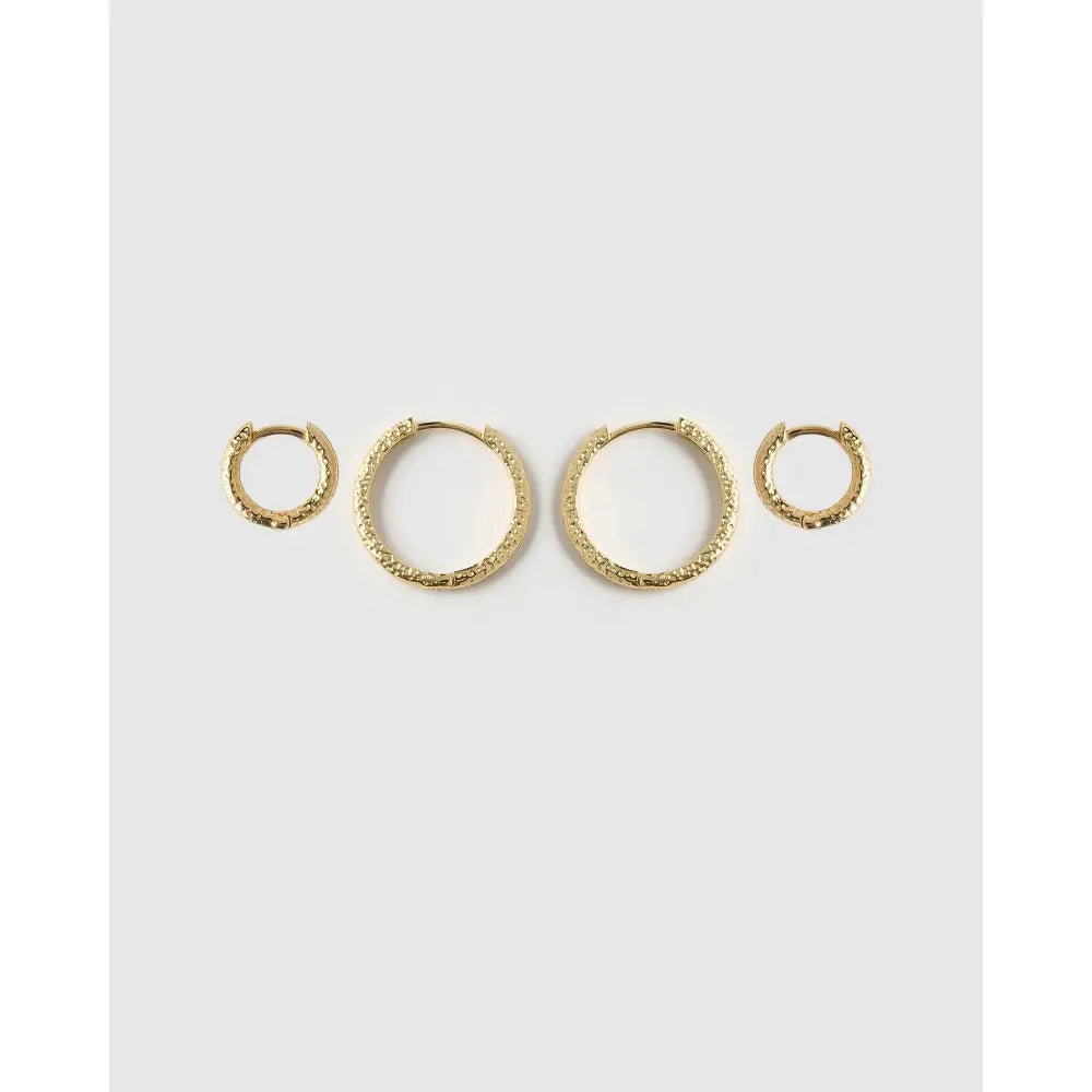 Little Hoop Earring Stack - Gold - Earrings
