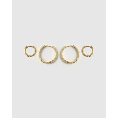 Little Hoop Earring Stack - Gold - Earrings