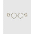 Little Hoop Earring Stack - Silver - Earrings