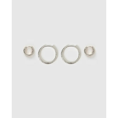 Little Hoop Earring Stack - Silver - Earrings