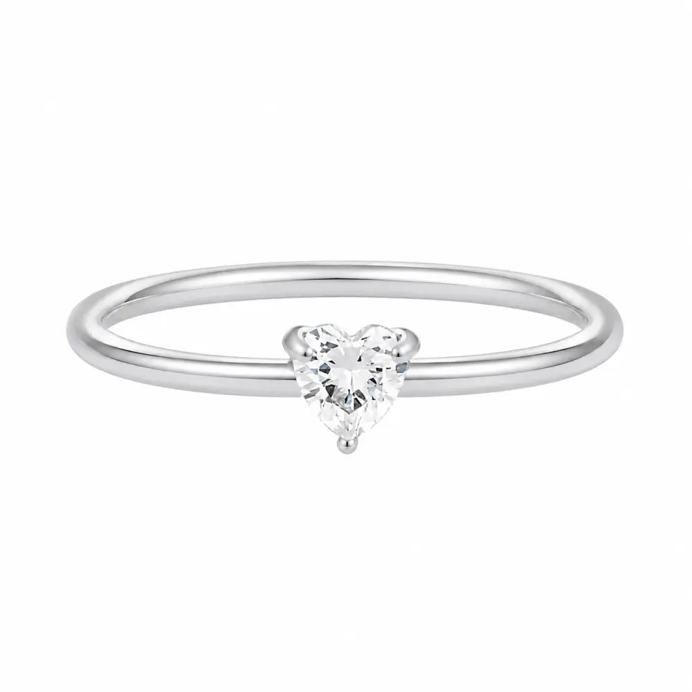 Lola Heart Ring - Silver / 4 - Rings