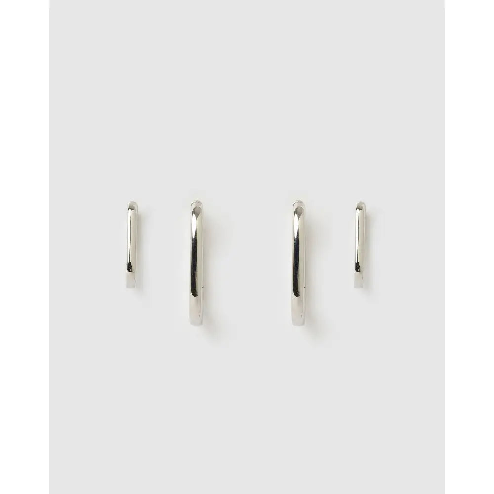 Loop Earring Stack - Silver - Earrings
