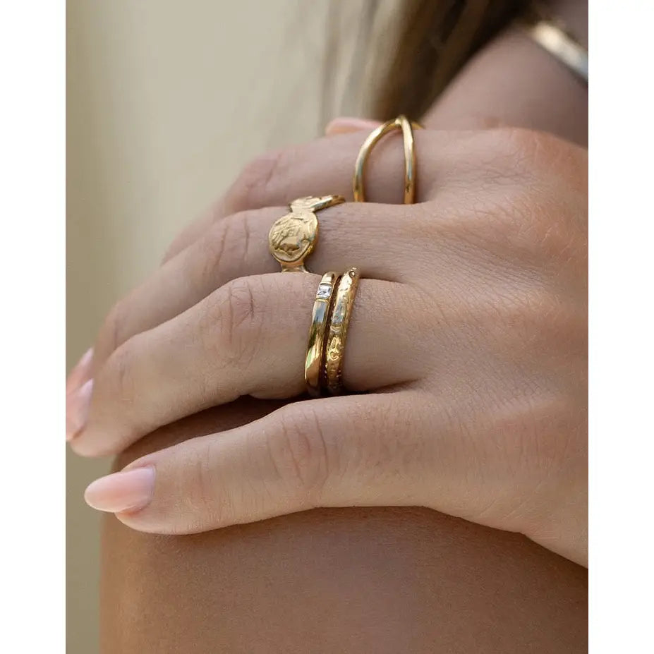 Lorenzo Gold Stacking Ring - Rings
