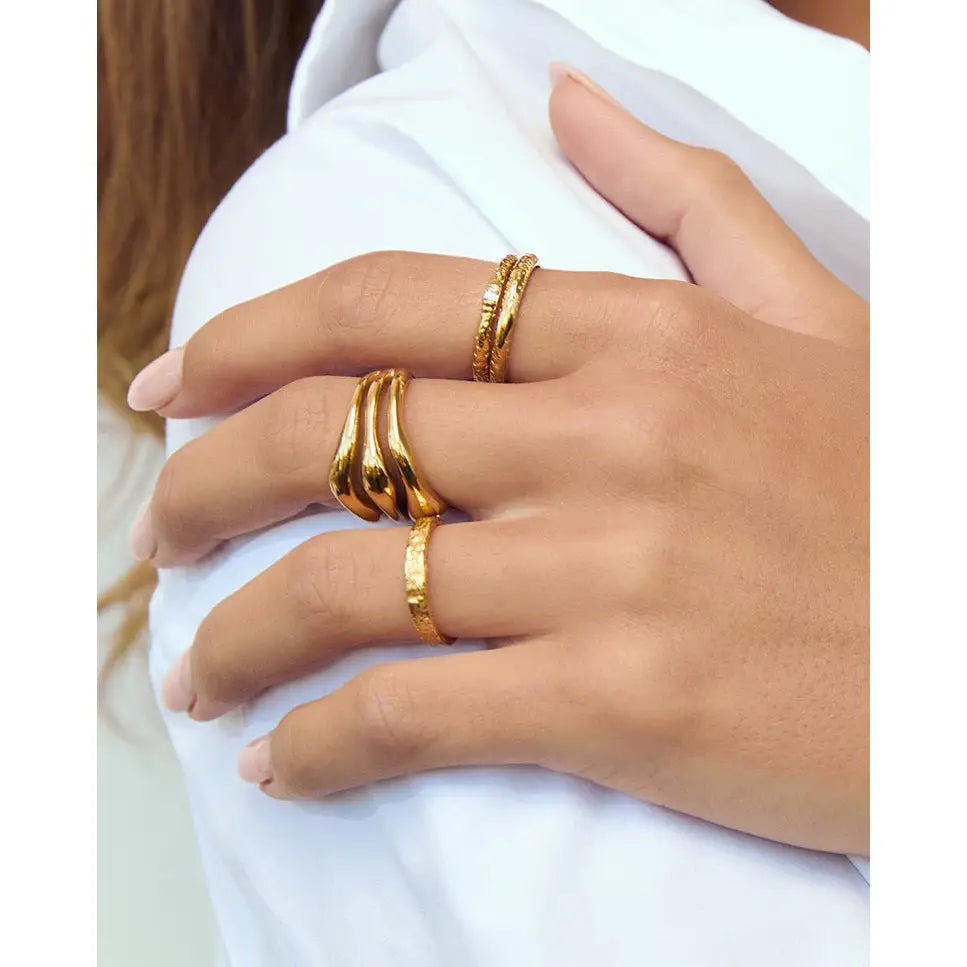 Lorenzo Gold Stacking Ring - Rings