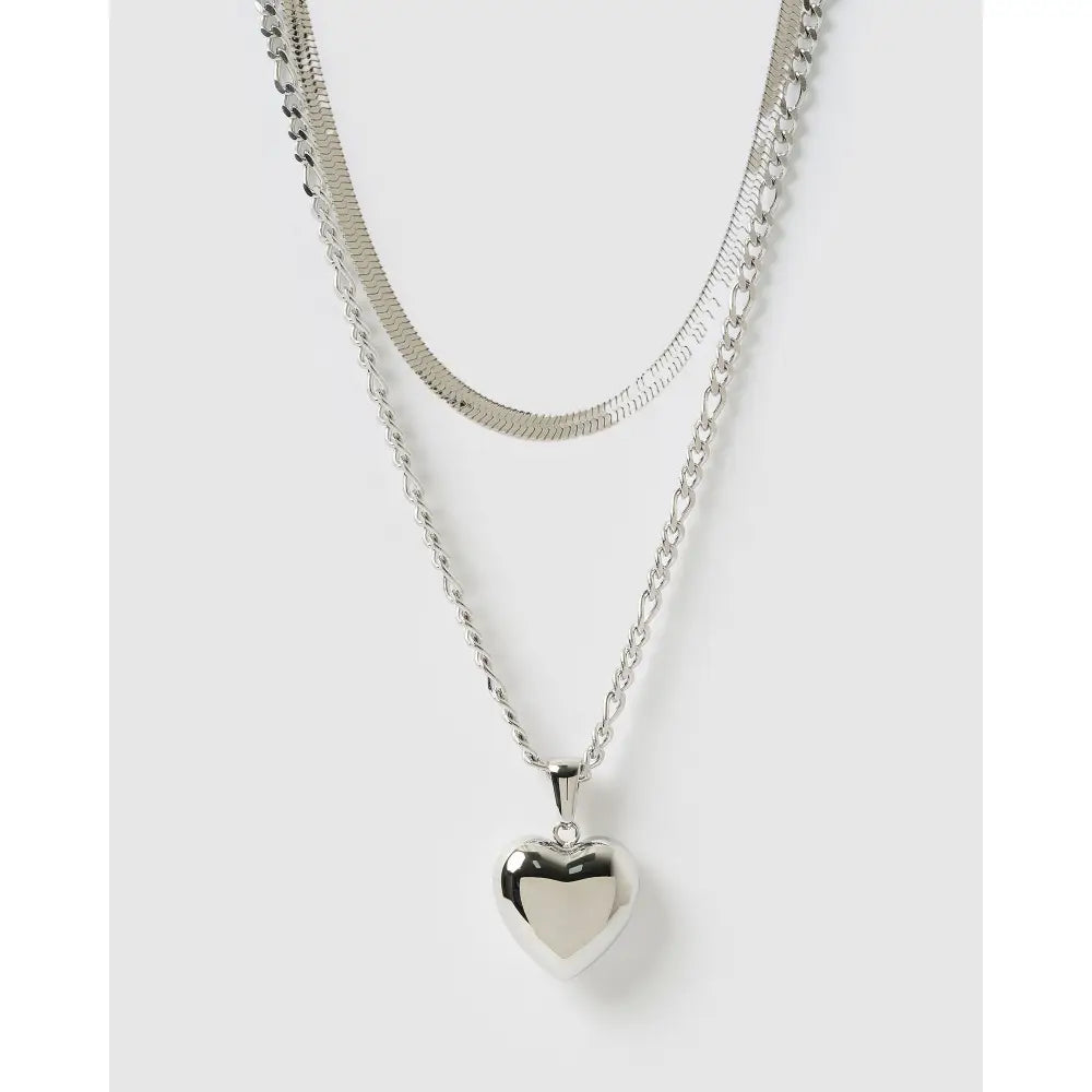 Lovebird Necklace Stack - Silver - Necklaces