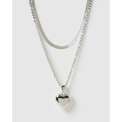 Lovebird Necklace Stack - Silver - Necklaces