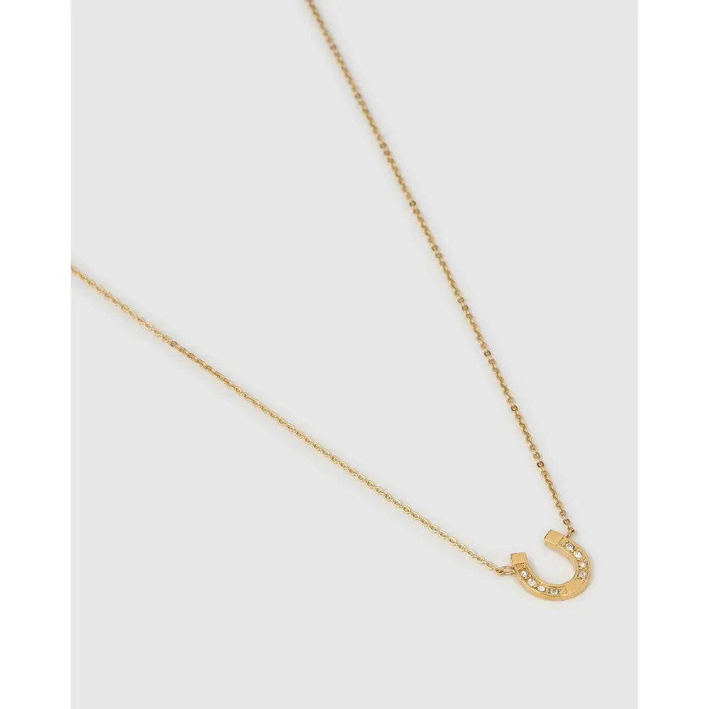 Lucky Horseshoe Gold Necklace - Necklaces