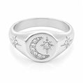Luna Moon Signet Ring - Silver / 4 - Rings