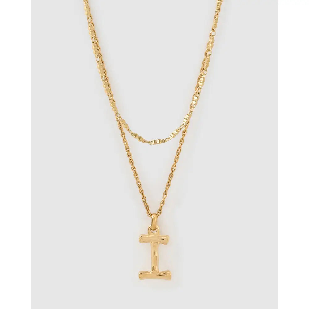 Luxe Letter Necklace Stack - I - Necklaces