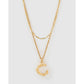 Luxe Letter Necklace Stack - C - Necklaces
