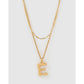 Luxe Letter Necklace Stack - E - Necklaces