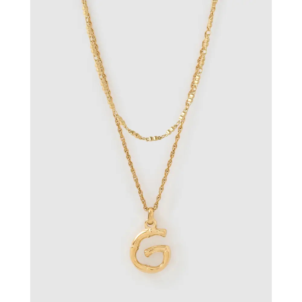 Luxe Letter Necklace Stack - G - Necklaces