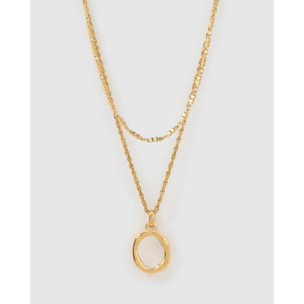 Luxe Letter Necklace Stack - O - Necklaces