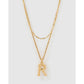 Luxe Letter Necklace Stack - R - Necklaces