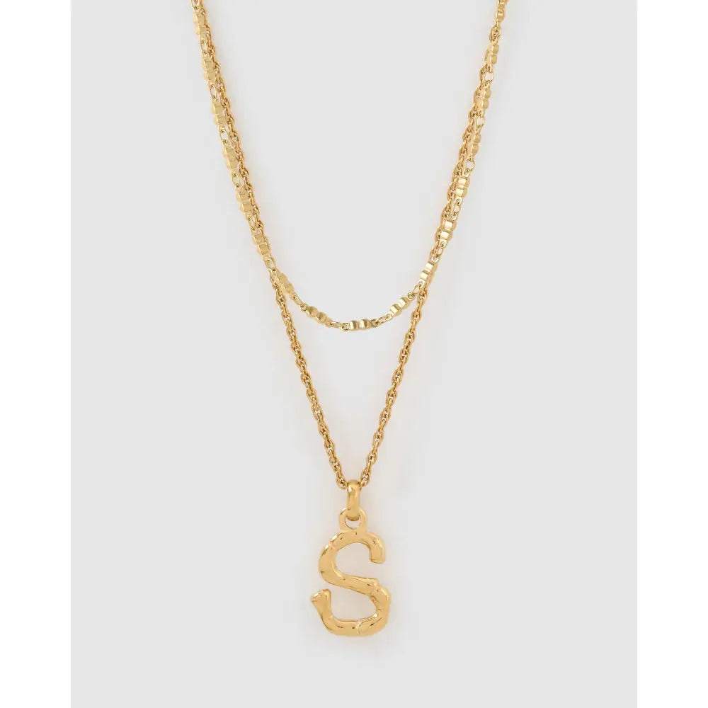 Luxe Letter Necklace Stack - S - Necklaces
