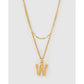 Luxe Letter Necklace Stack - W - Necklaces