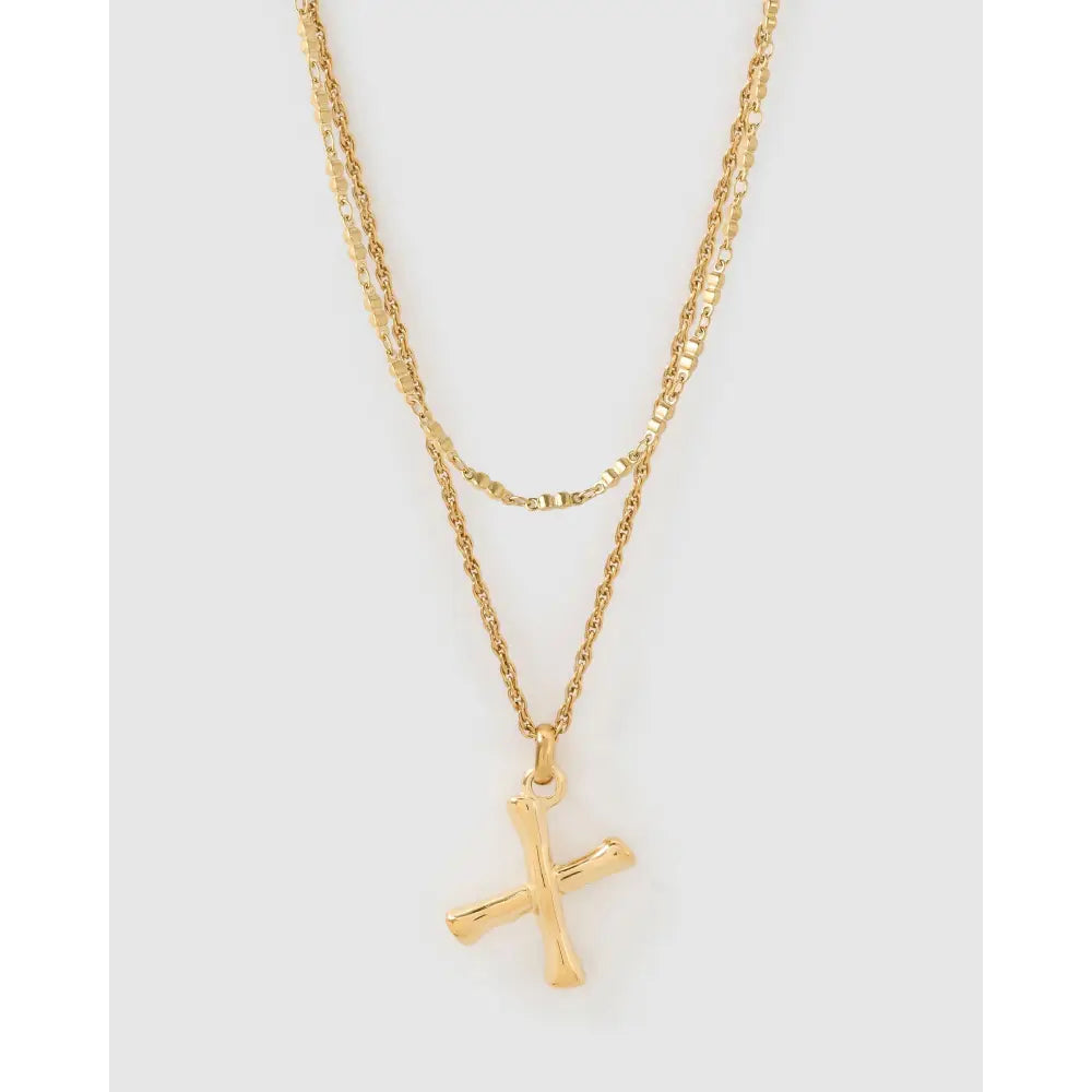 Luxe Letter Necklace Stack - X - Necklaces