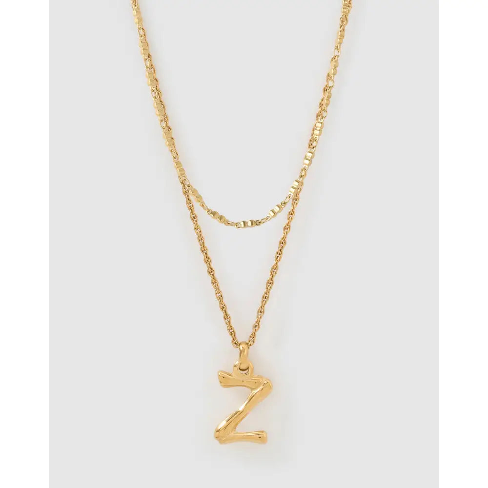 Luxe Letter Necklace Stack - Z - Necklaces