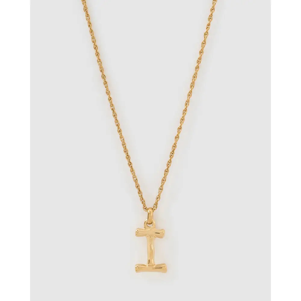 Luxe Small Gold Letter Necklace - Gold / I - Necklaces