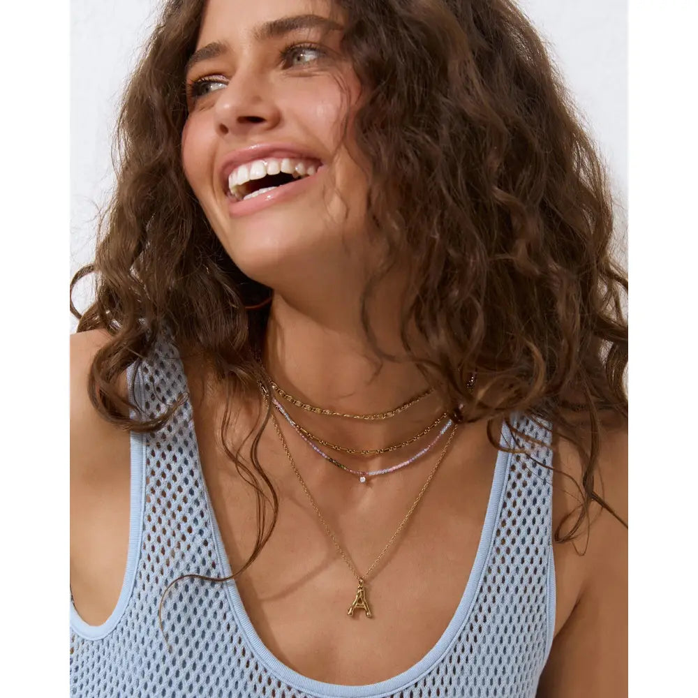 Luxe Small Gold Letter Necklace - Necklaces