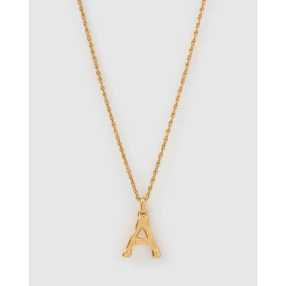 Luxe Small Gold Letter Necklace - Gold / A - Necklaces