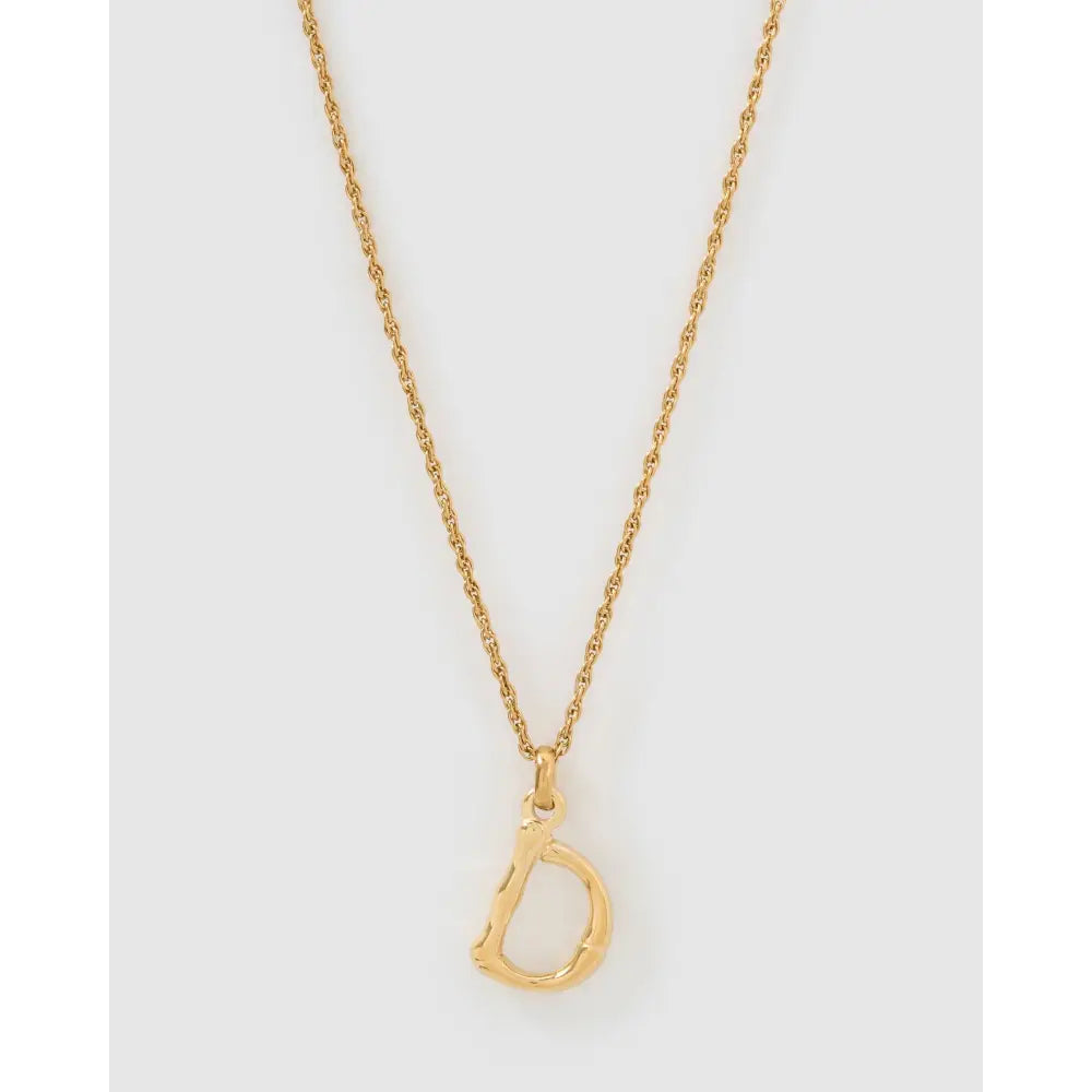 Luxe Small Gold Letter Necklace - Gold / D - Necklaces
