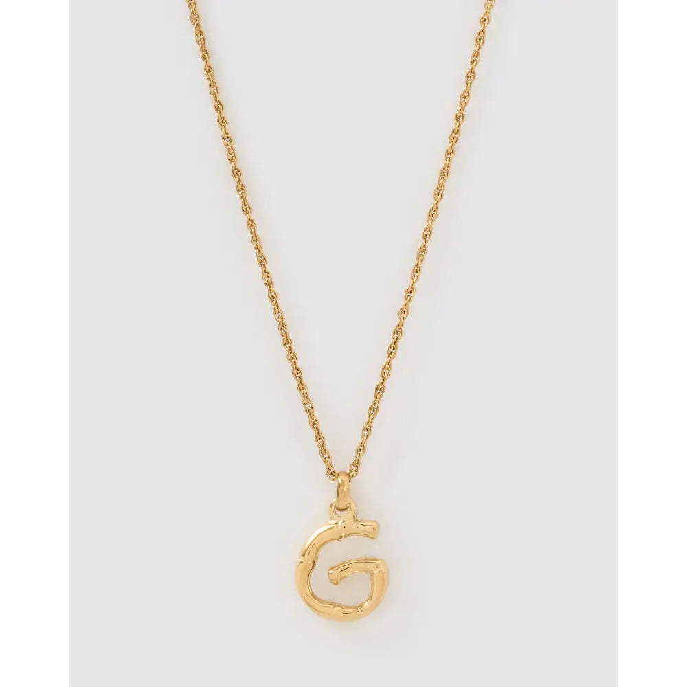 Luxe Small Gold Letter Necklace - Gold / G - Necklaces