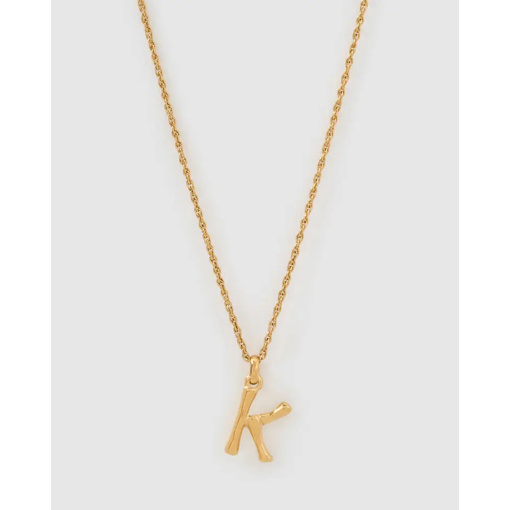 Luxe Small Gold Letter Necklace - Gold / K - Necklaces