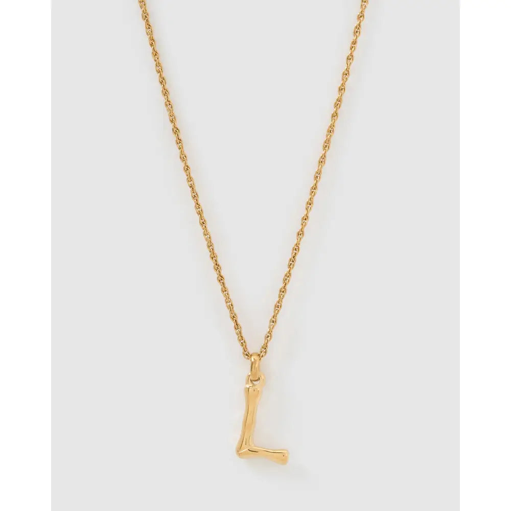 Luxe Small Gold Letter Necklace - Gold / L - Necklaces