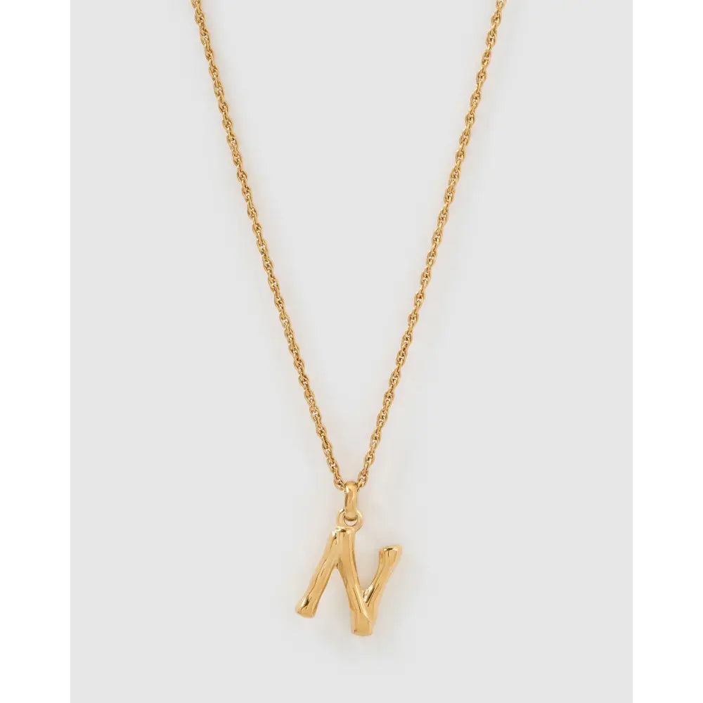 Luxe Small Gold Letter Necklace - Gold / N - Necklaces