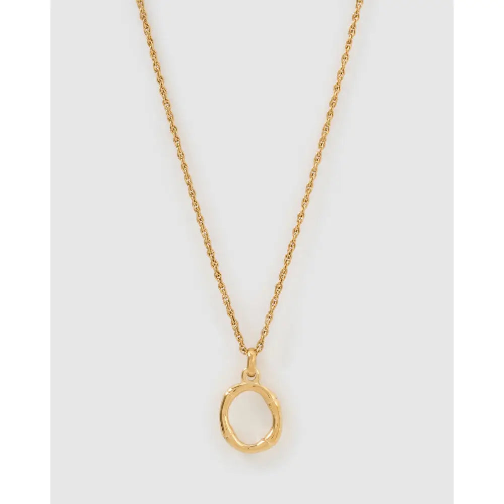 Luxe Small Gold Letter Necklace - Gold / O - Necklaces