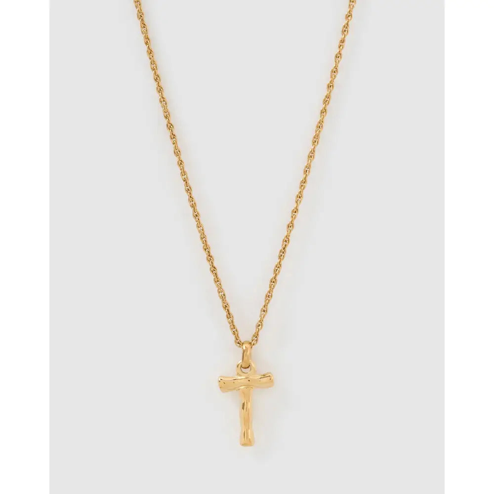 Luxe Small Gold Letter Necklace - Gold / T - Necklaces