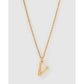 Luxe Small Gold Letter Necklace - Gold / V - Necklaces