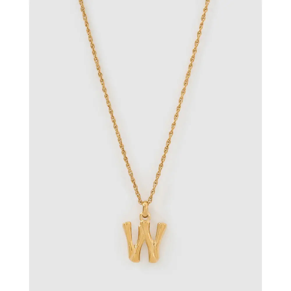 Luxe Small Gold Letter Necklace - Gold / W - Necklaces