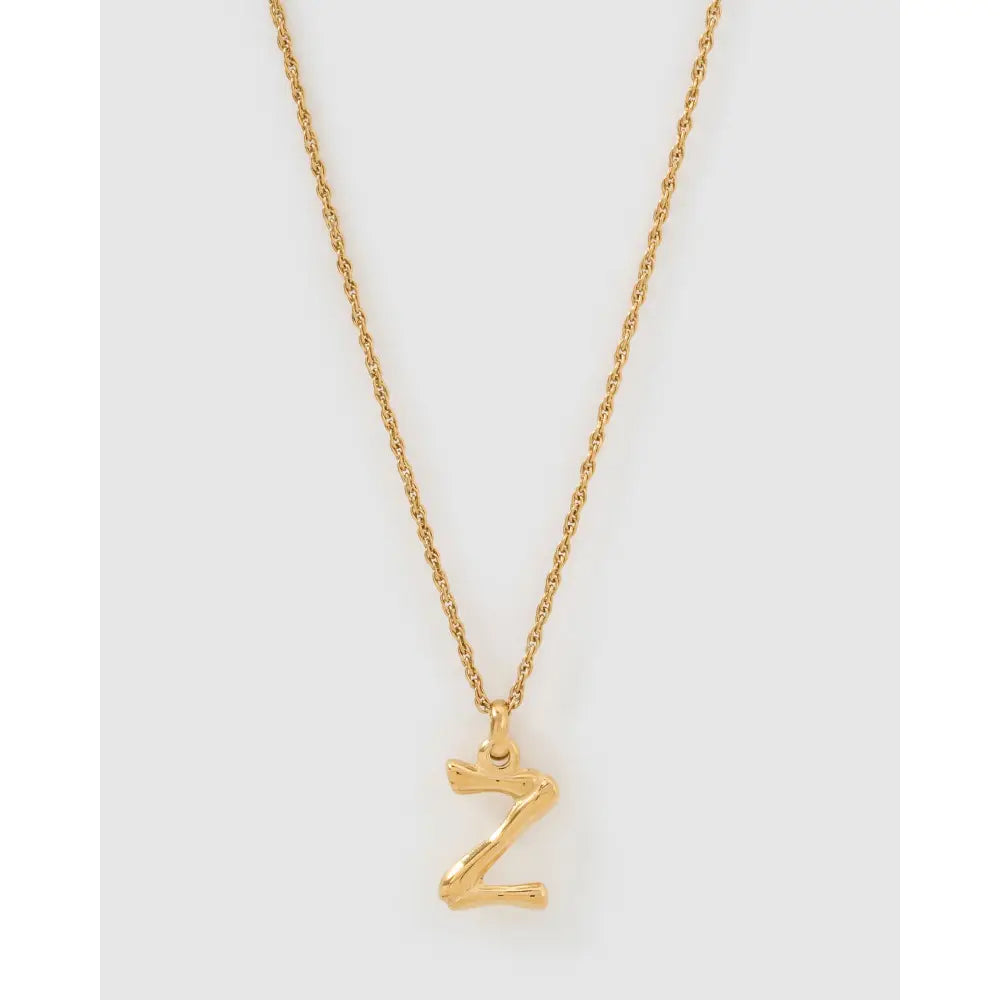 Luxe Small Gold Letter Necklace - Gold / Z - Necklaces